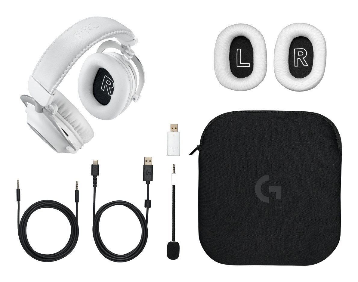 Logitech G 981-001269 headphones/headset Wireless Head-band Gaming Bluetooth White