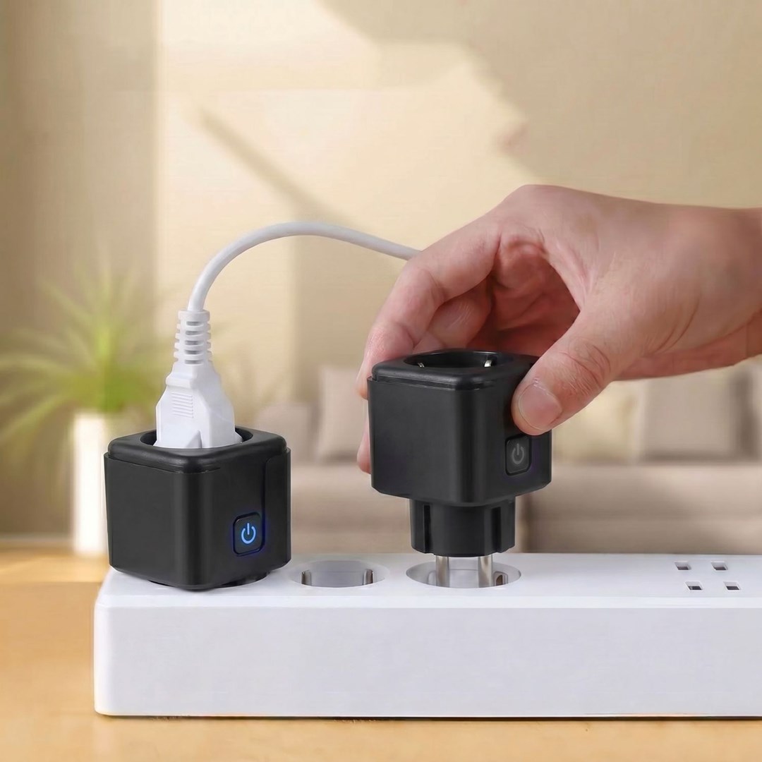 GreenBlue Remote-Controlled WiFi Outlet, Android/iOS/Alexa/Google Home, Timer, Wattmeter, Max 16A/3840W, GB735 B