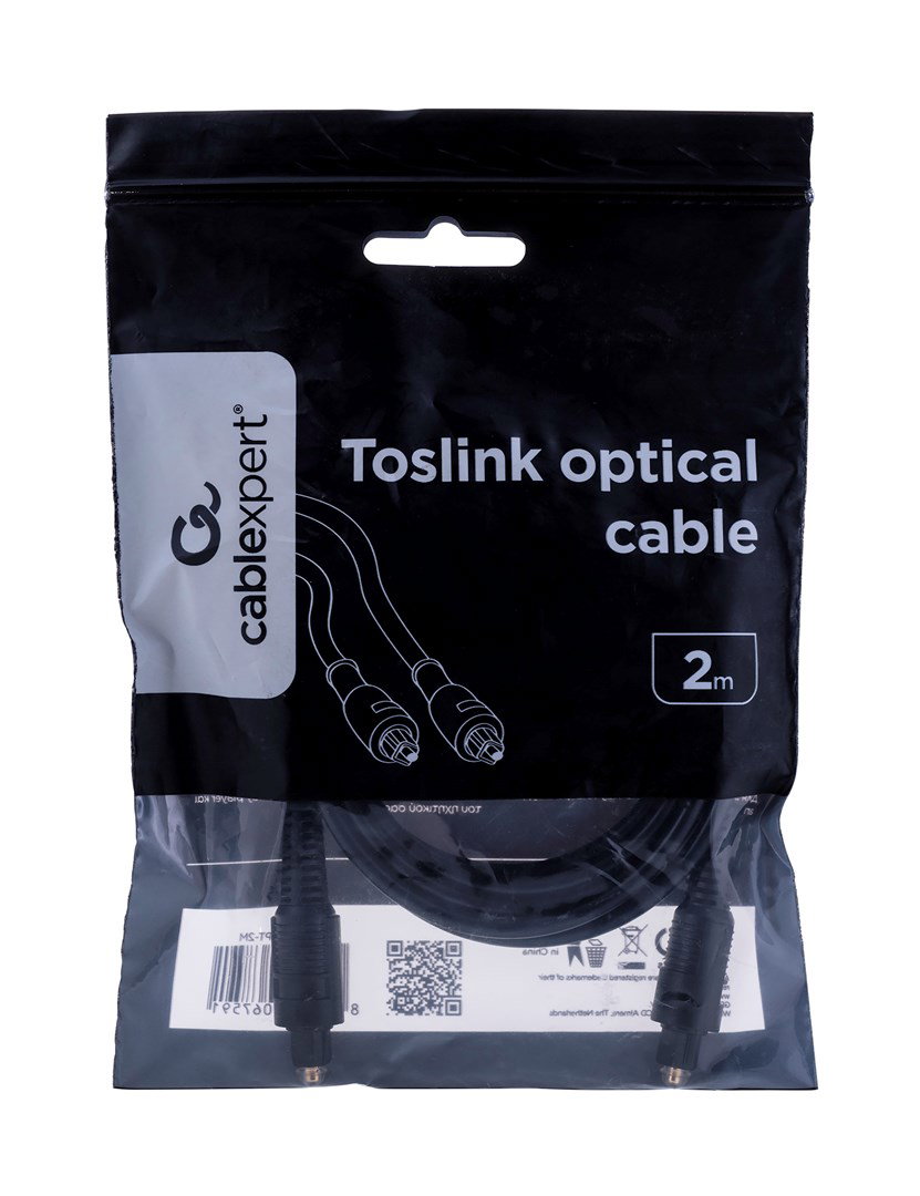 Gembird Toslink, 2m audio cable Black
