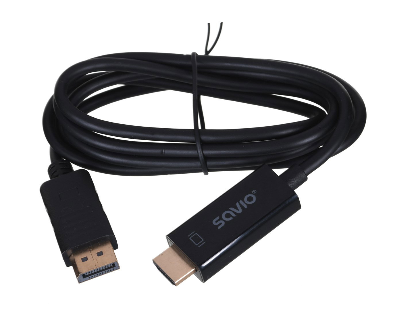Savio CL-56 video cable adapter 1.5 m DisplayPort HDMI Type A (Standard) Black