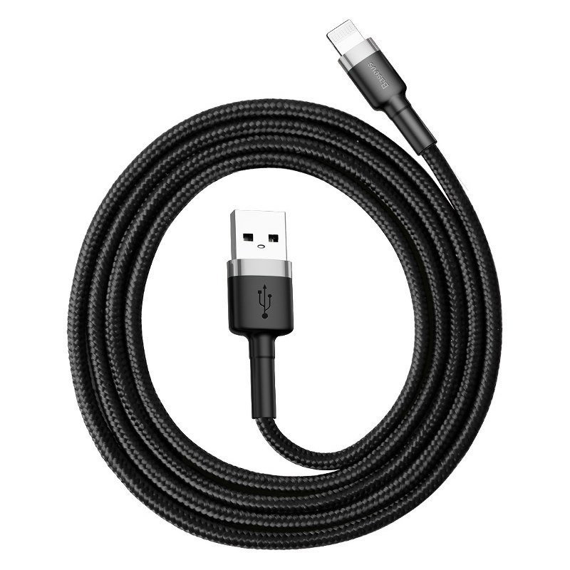 Cable Lightning USB Baseus Cafule 1.5A 2m (gray and black)