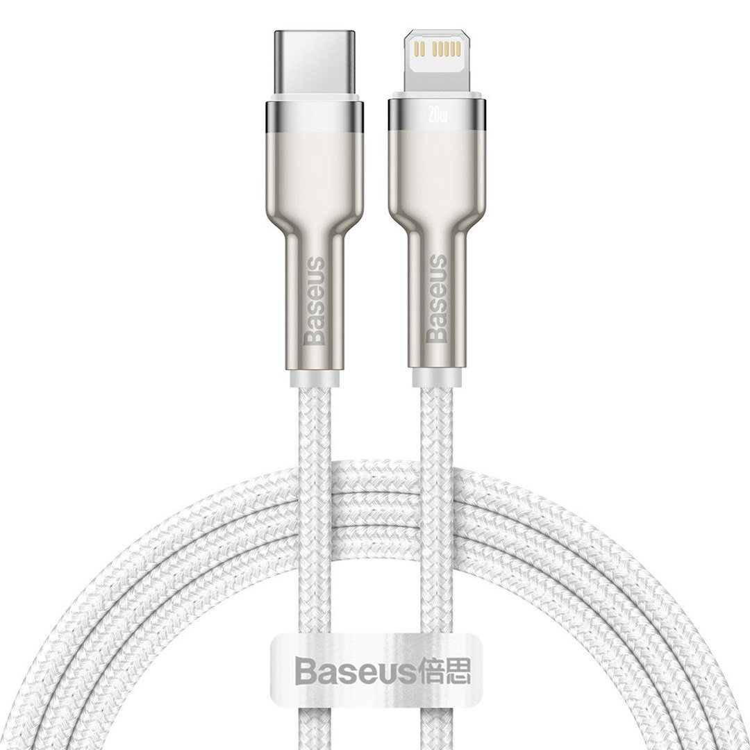 USB-C cable to Lightning Baseus Cafule, White, Power Delivery, 20W, 1m (white)