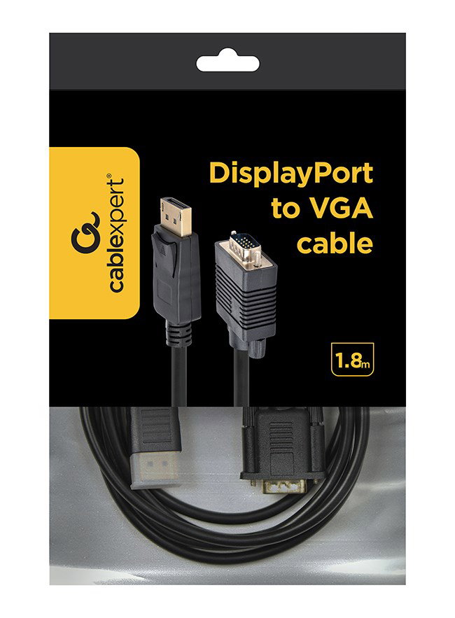 Gembird CCP-DPM-VGAM-6 video cable adapter 1.8 m VGA (D-Sub) DisplayPort Black