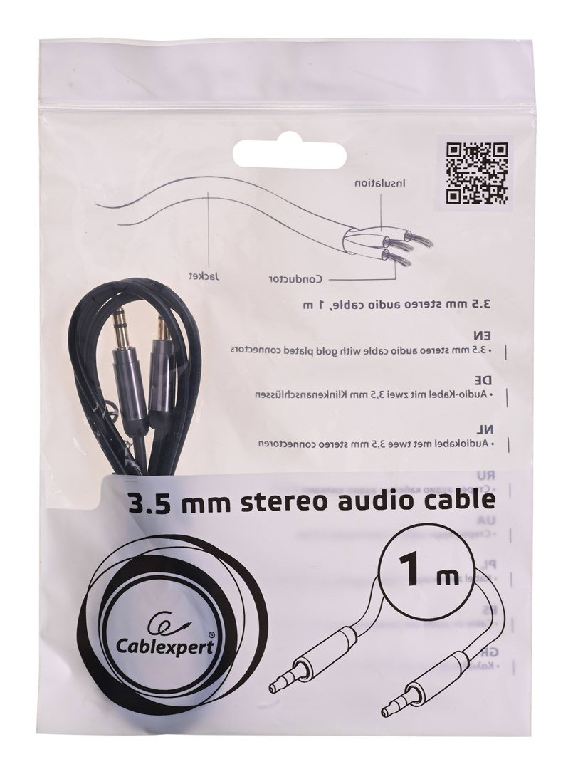 Gembird CCAP-444-1M audio cable 3.5mm Black