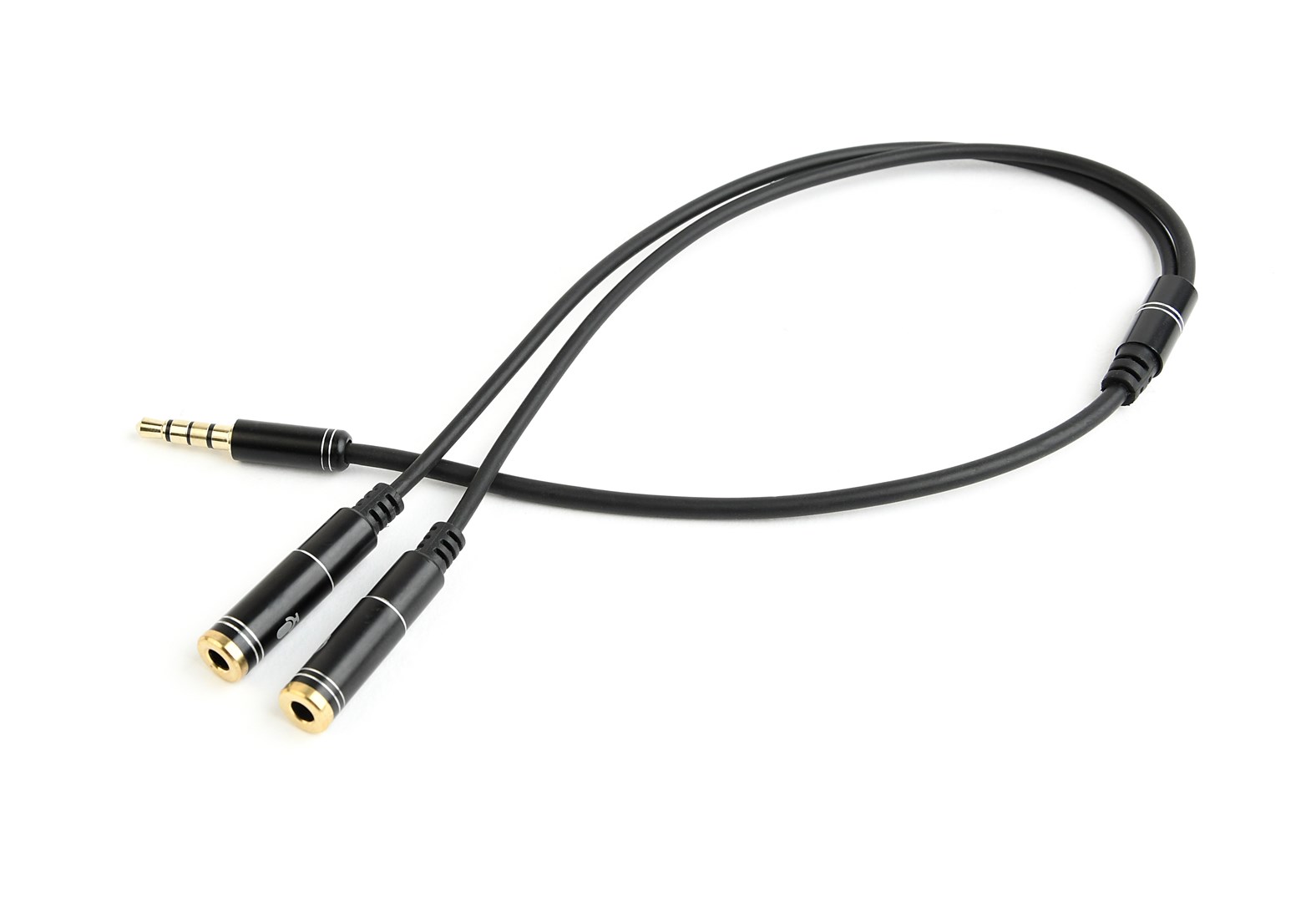 Gembird !Adapter audio microphon 3.5mm mini Jack/4PIN/0. audio cable 0.2 m 2 x 3.5mm Black