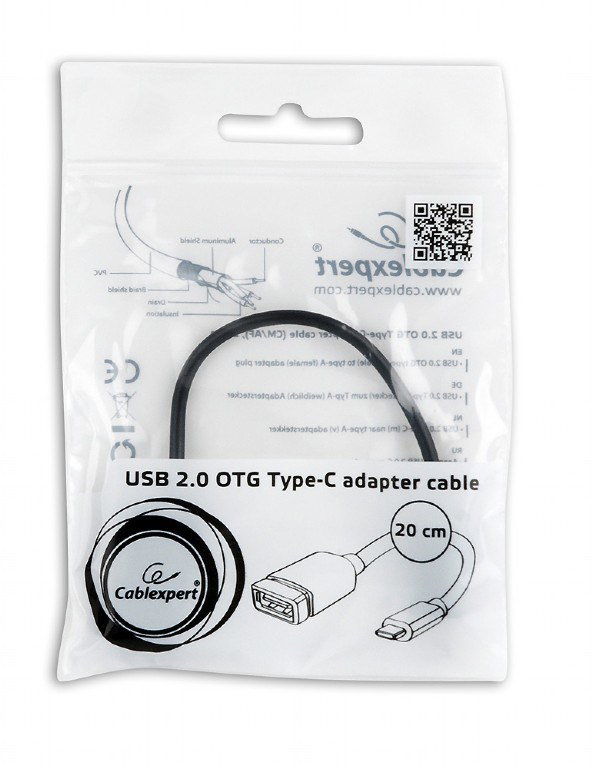 Gembird A-OTG-CMAF2-01 USB cable 0.2 m USB C USB A Black