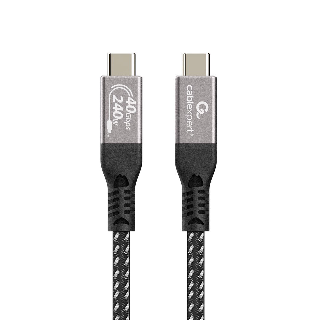 Gembird CCBP-USB4-CMCM240-0.3M Premium USB4 Type-C charging and data cable, 40 Gbps, 240 W, 0.3m