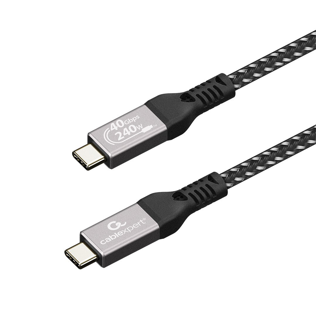 Gembird CCBP-USB4-CMCM240-0.3M Premium USB4 Type-C charging and data cable, 40 Gbps, 240 W, 0.3m
