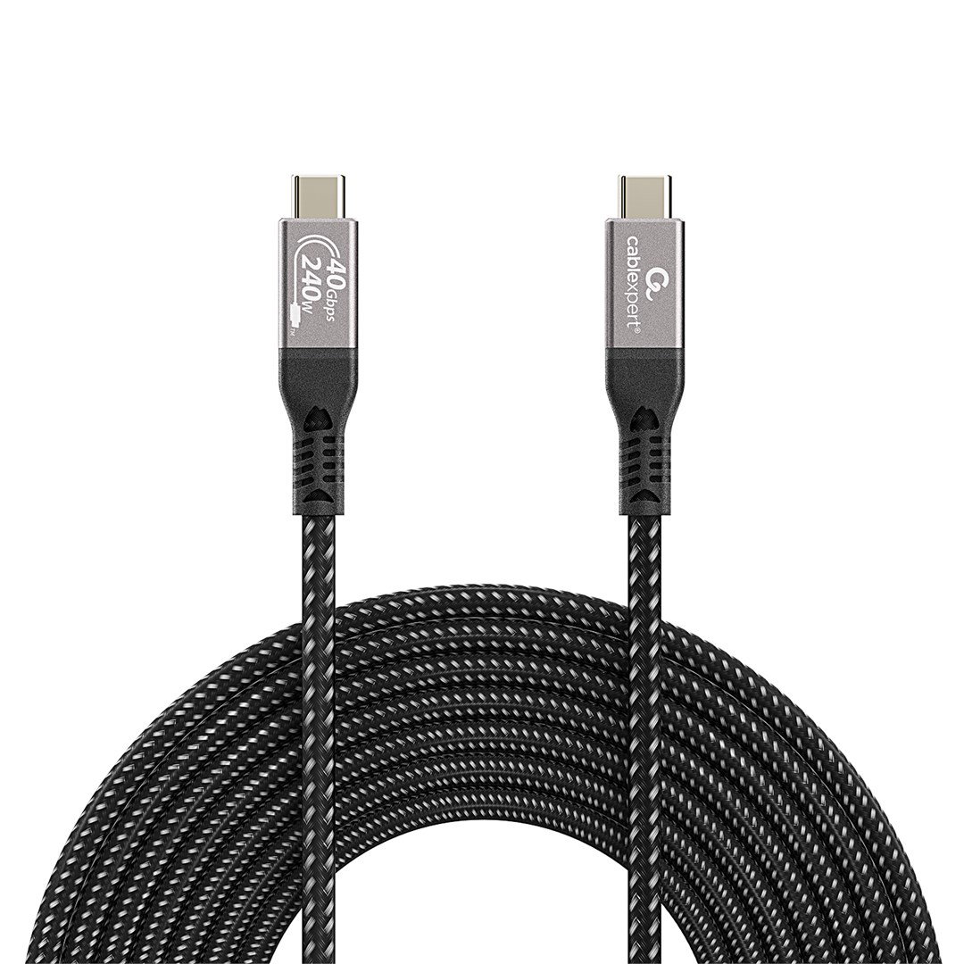 Gembird CCBP-USB4-CMCM240-0.3M Premium USB4 Type-C charging and data cable, 40 Gbps, 240 W, 0.3m
