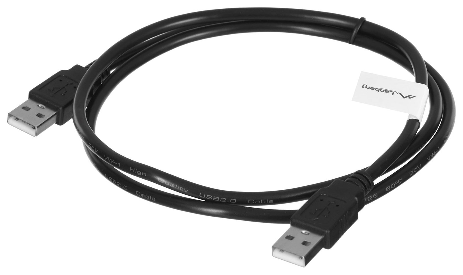 Lanberg CA-USBA-20CU-0010-BK USB cable 1m 2.0 USB A Black