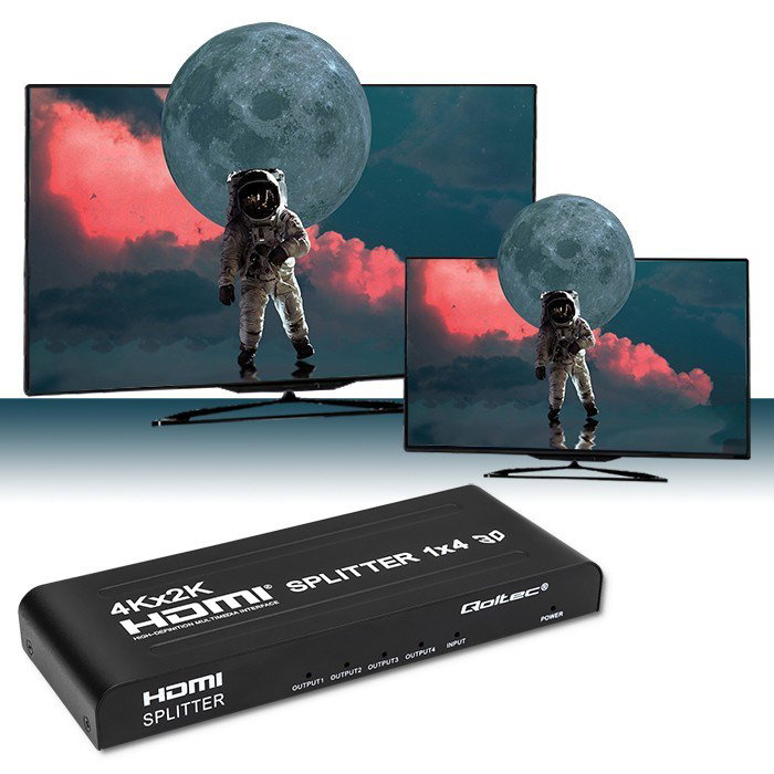 Qoltec 51798 Active HDMI Splitter 4 x HDMI 4K x 2K 3.4Gb/s
