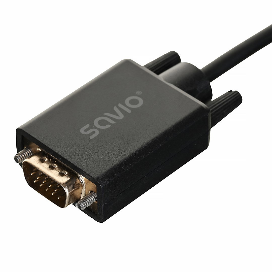 Savio Cl-203 1.8 m DisplayPort VGA (D-Sub) Black