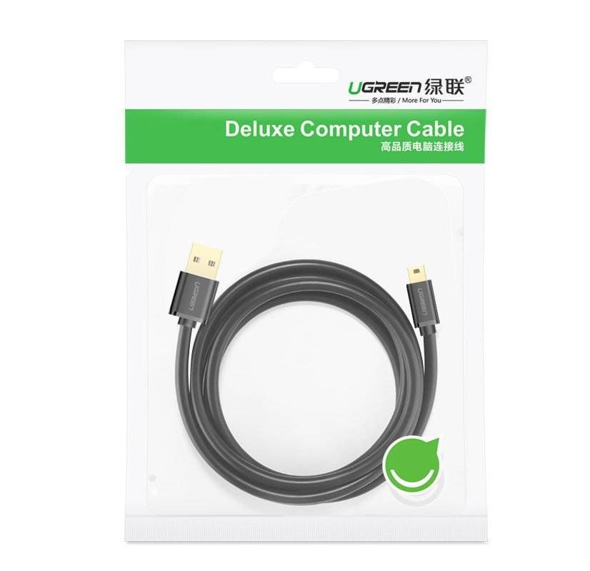 Ugreen USB cable - mini USB 480 Mbps 3 m US132 (black)