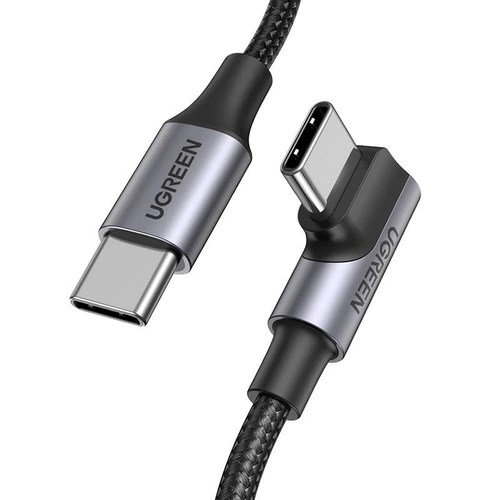 Ugreen US334 70643 USB-C (angled) USB-C (straight) 100W PD 1m cable - black