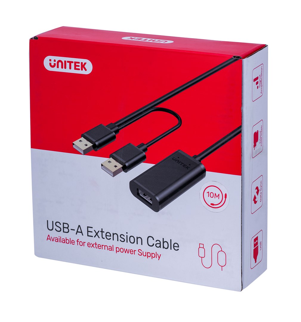 UNITEK Y-278 USB cable USB 2.0 10 m 2 x USB A USB A Black