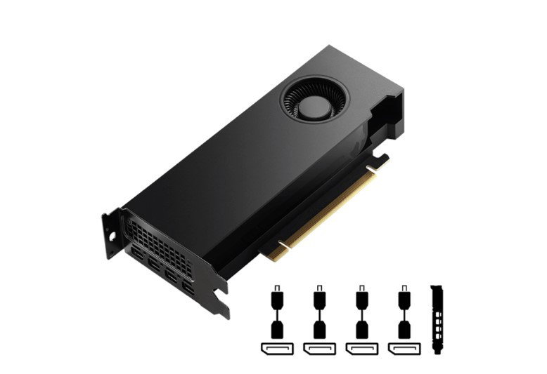 Graphics card PNY NVIDIA RTX 4000 SFF Ada Generation, 20 GB GDDR6 160-bit, PCIe 4.0 x16, Dual Slot, 4x Mini DP 1.4a, LP - ATX bracket, Retail, 1x mDP to DP adapter