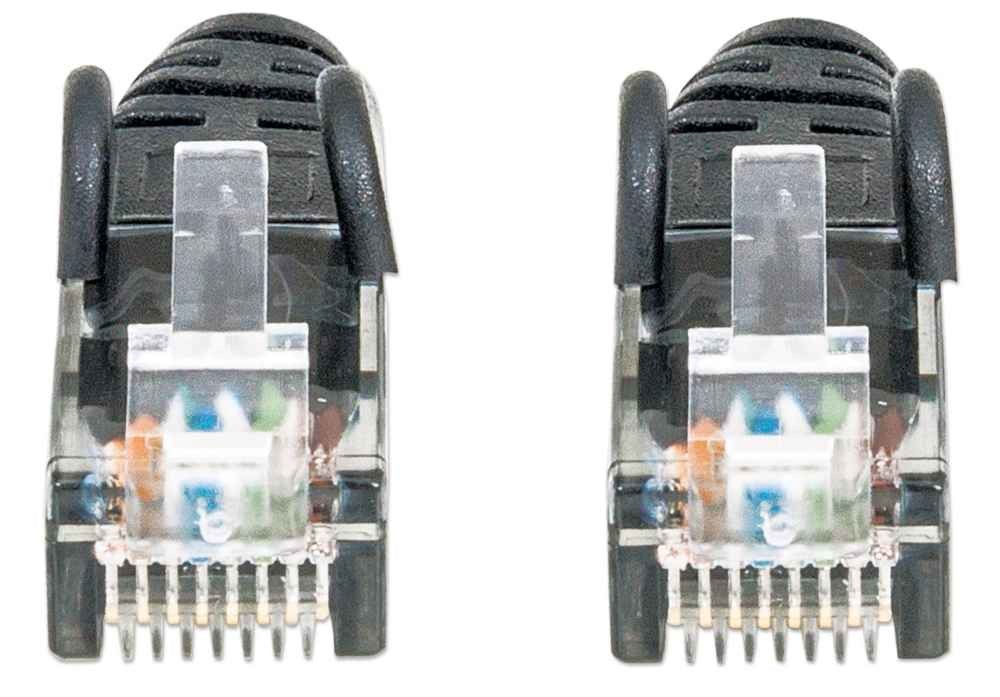 Intellinet Network Patch Cable, Cat6, 3m, Black, CCA, U/UTP, PVC, RJ45, Gold Plated Contacts, Snagless, Booted, Lifetime Warranty