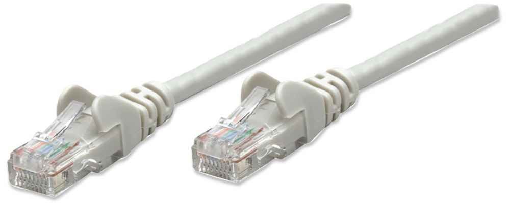 Intellinet Network Patch Cable, Cat5e, 3m, Grey, CCA, U/UTP, PVC, RJ45, Gold Plated Contacts, Snagless, Booted, Lifetime Warranty
