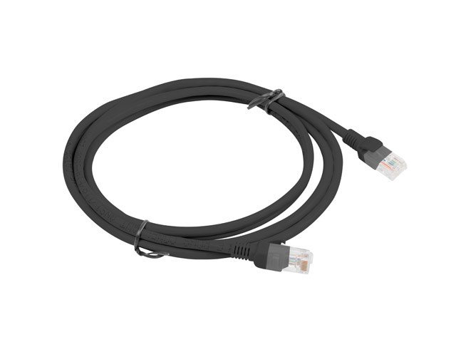 Lanberg PCU6-10CC-0200-BK networking cable Black 2 m Cat6 U/UTP (UTP)