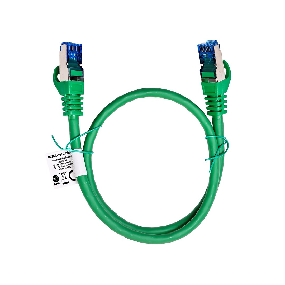 LANBERG PATCHCORD S/FTP CAT.6A 0.5M GREEN LSZH