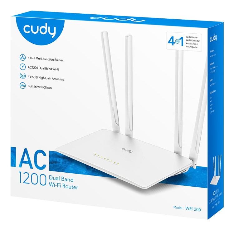 Cudy WR1200 wireless router Fast Ethernet Dual-band (2.4 GHz 5 GHz) White