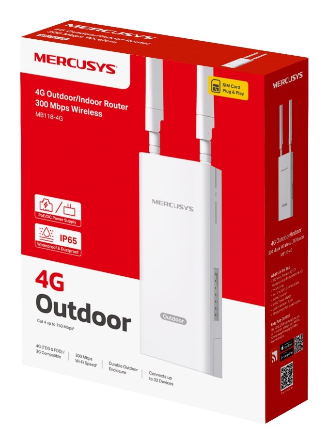 Mercusys MB118-4G wireless router Fast Ethernet Single-band (2.4 GHz) White