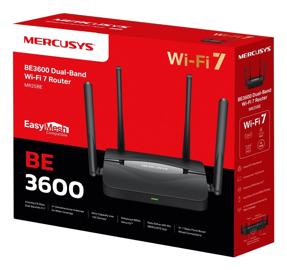 Mercusys MR25BE wireless router Gigabit Ethernet Dual-band (2.4 GHz 5 GHz) Black