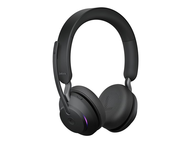 JABRA Evolve2 65 MS Stereo Headset on-ear Bluetooth wireless USB-A noise isolating black Certified for Microsoft Teams