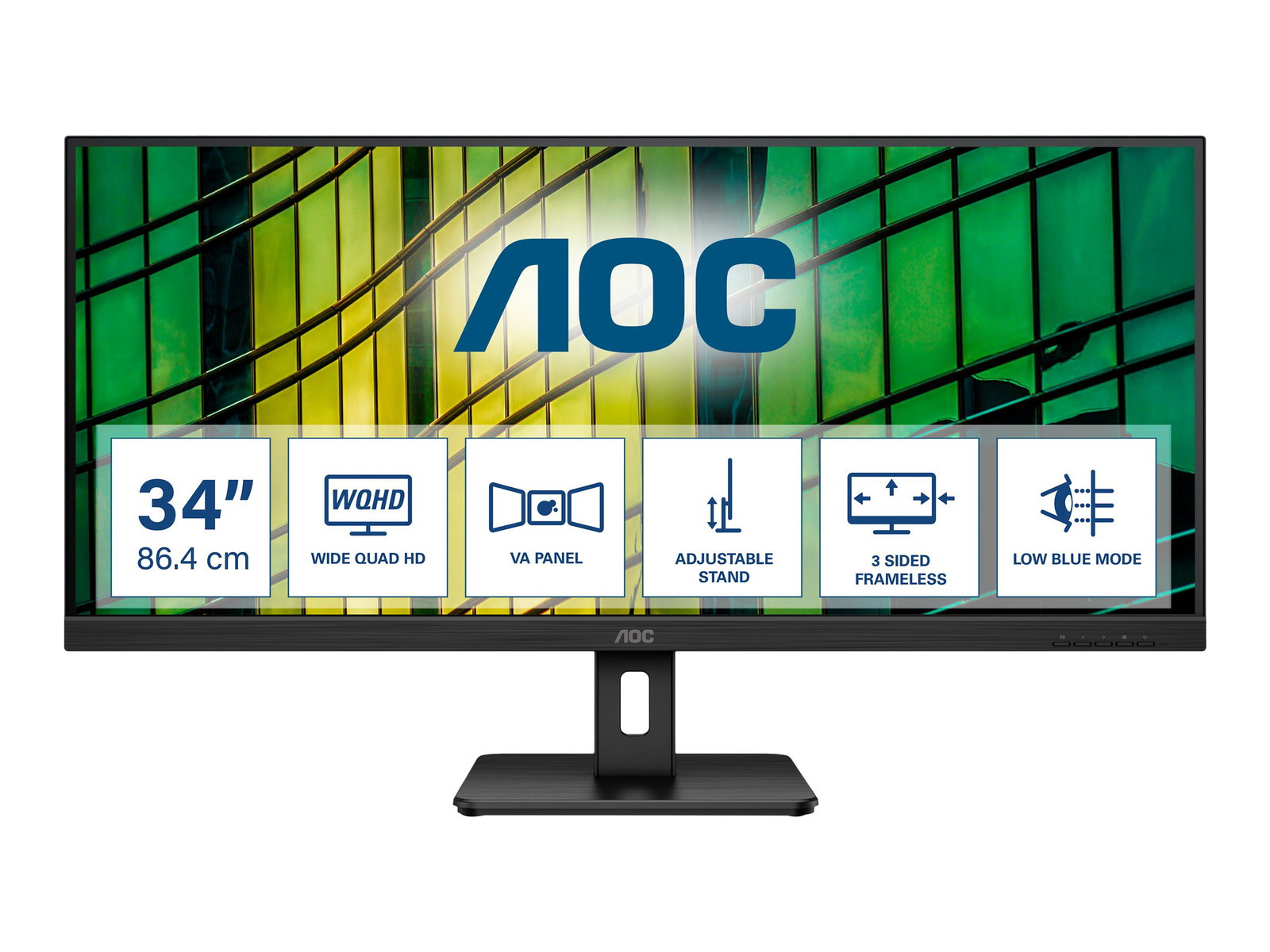 AOC U34E2M 34inch Monitor HDMI DisplayPort USB