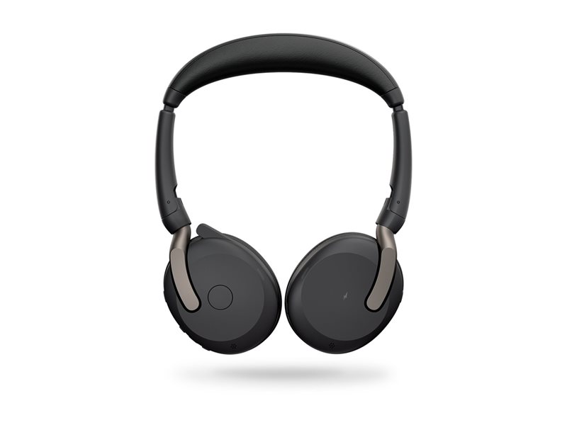 JABRA Evolve2 65 Flex UC Stereo Headset on-ear Bluetooth wireless active noise cancelling USB-C black Optimised for UC