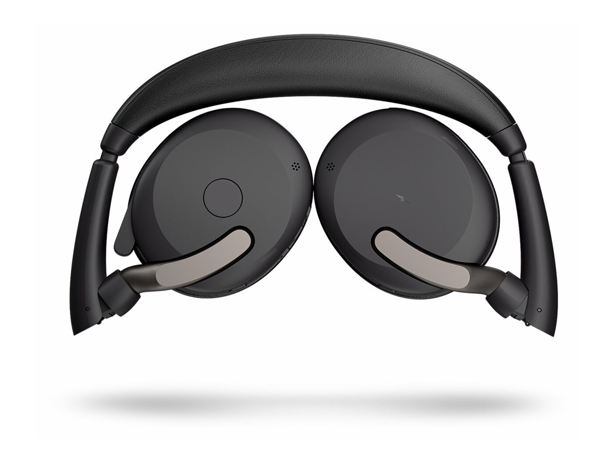 JABRA Evolve2 65 Flex UC Stereo Headset on-ear Bluetooth wireless active noise cancelling USB-C black Optimised for UC