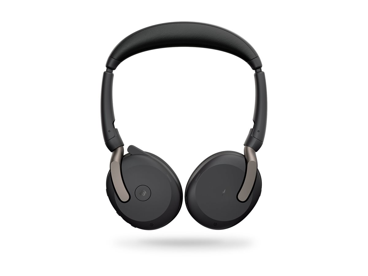 JABRA Evolve2 65 Flex MS Stereo Headset on-ear Bluetooth wireless active noise cancelling USB-C black Certified for Microsoft Te