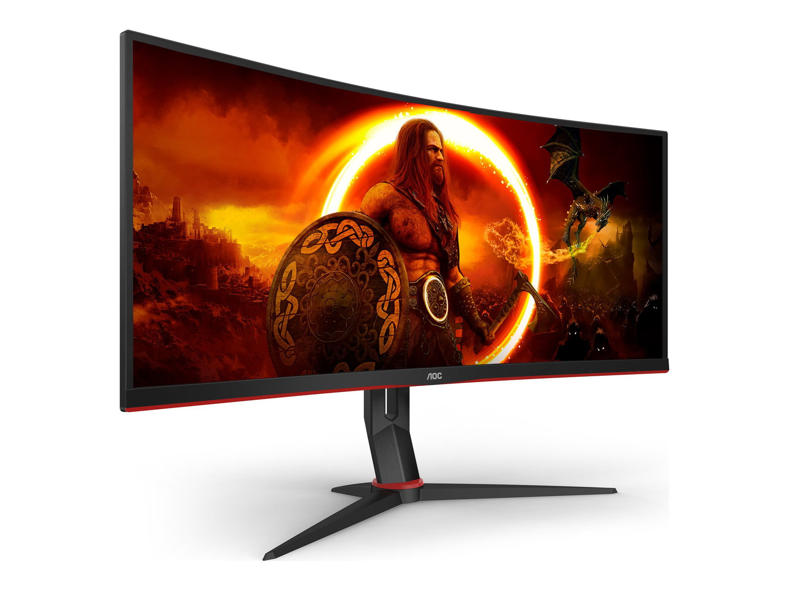 AOC CU34G2XP/BK 34inch 3440x1440 VA 180hz High adjustable Stand HDR400 Freesync Premium USB HUB 4x3.0 2xDP 2xHDMI