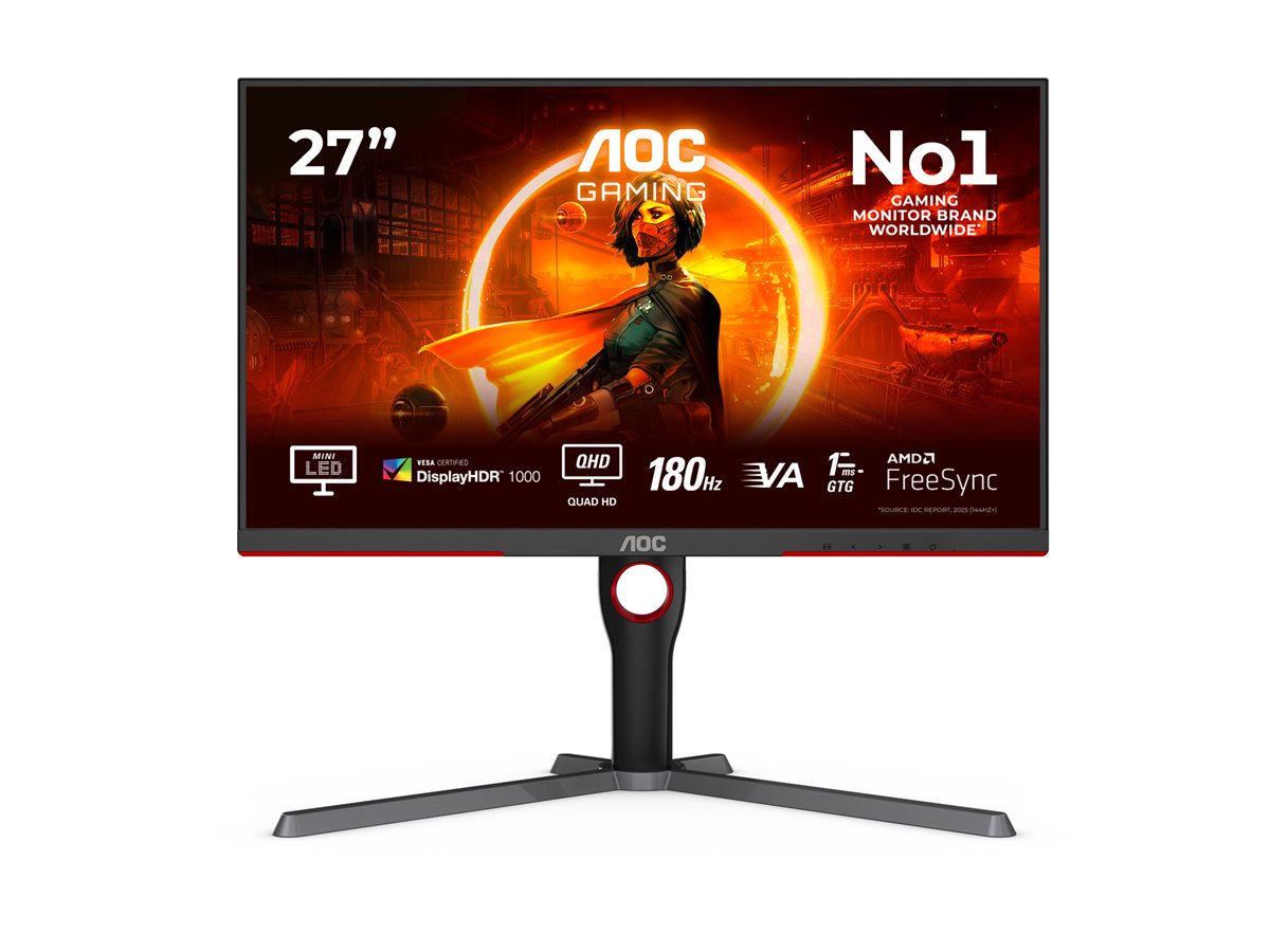 AOC Q27G3XMN/BK 27inch 2560x1440 IPS MiniLED 336 Zones 180Hz Freesync Premium DP 2xHDMI