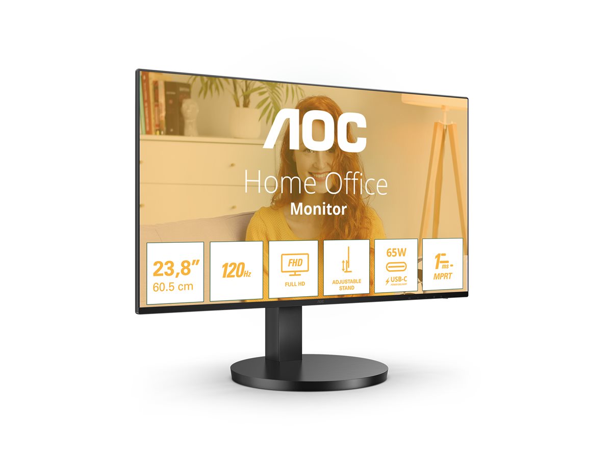 AOC 27B3CF2 27inch 1920x1080 100Hz IPS Flat H/A 110mm 65W USB-C Dock AdaptiveSync USB HUB SPEAKERS Low Blue Light USBC HDMI 250cd/m2