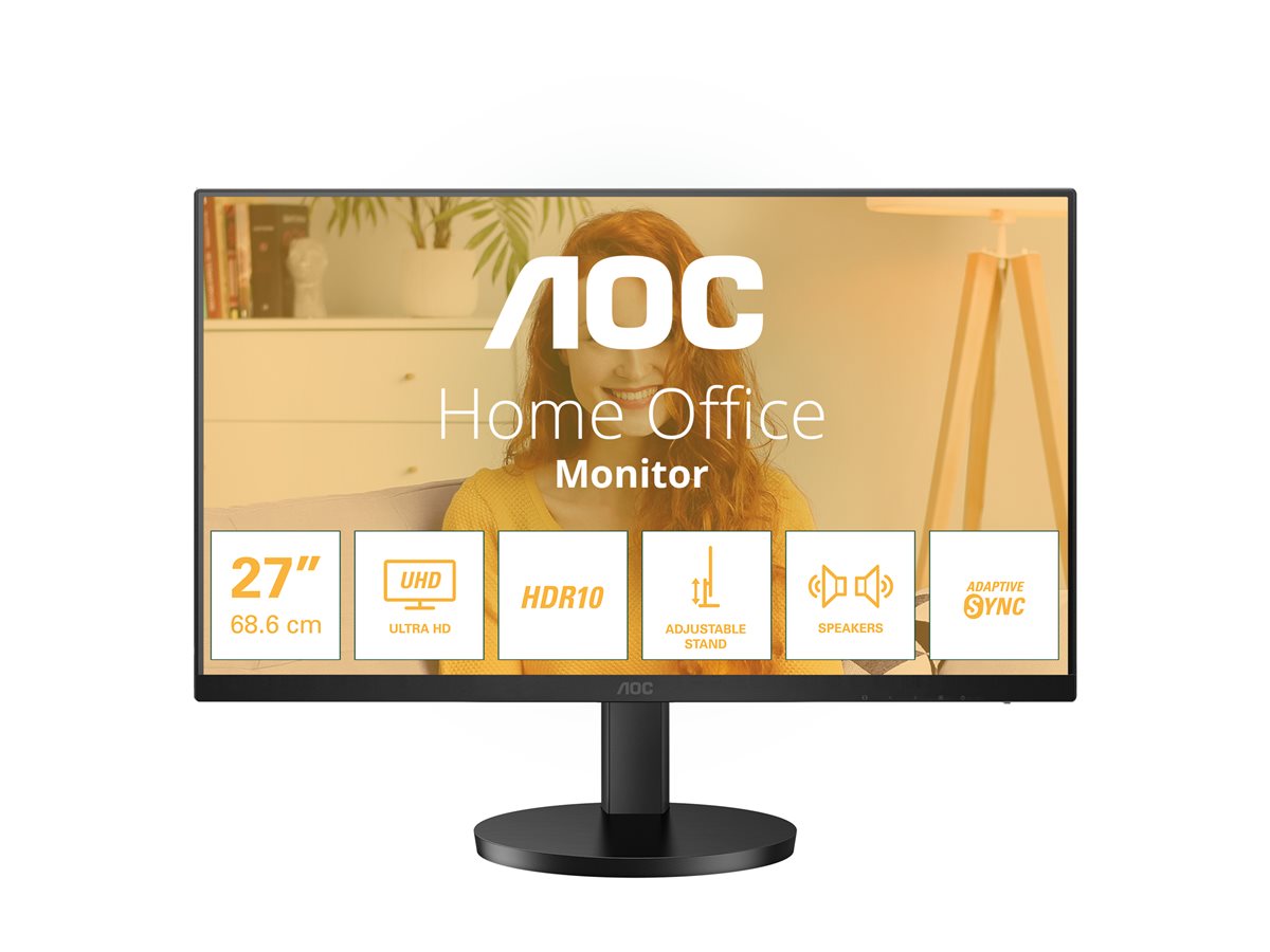 AOC U27B3AF 27inch UHD 3840x2160 60Hz HDR10 HDMI 2.0 DisplayPort 1.4 black