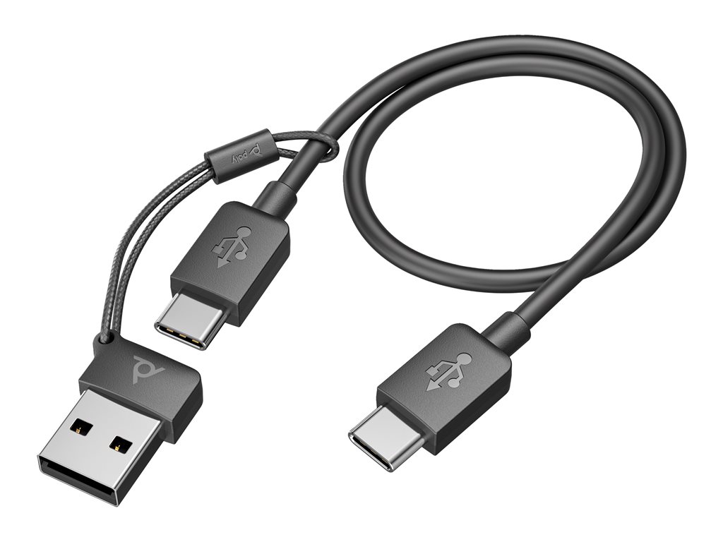 HP Poly Voyager Focus 2 USB-C BT Headset +USB-C/A Adapter +Charging Stand