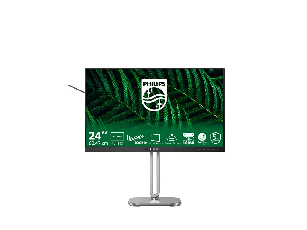 PHILIPS 24B2G5301/00 Monitor 23.8inch 1920x1080 100Hz HDMI DP USB dark gray