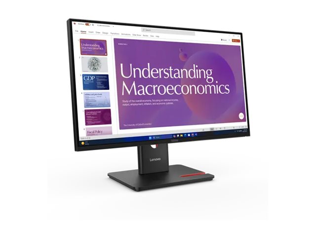 LENOVO ThinkVision T24d-40 LED monitor 24inch 1920x1080 Full HD (1080p) 120Hz HDMI DisplayPort USB-C Dock 96W DaisyChain Spk