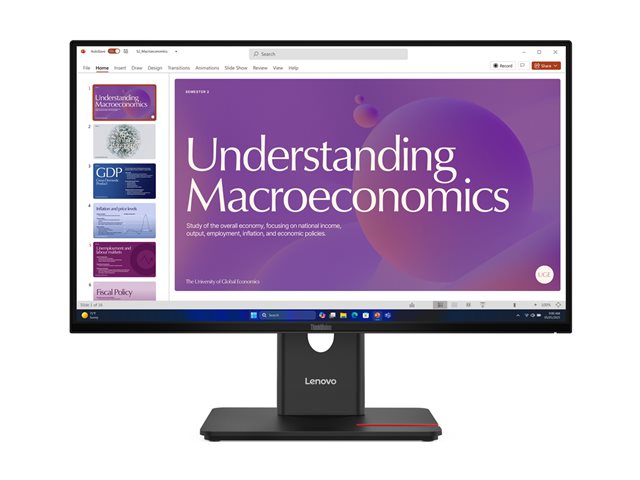 LENOVO ThinkVision T24d-40 LED monitor 24inch 1920x1080 Full HD (1080p) 120Hz HDMI DisplayPort USB-C Dock 96W DaisyChain Spk