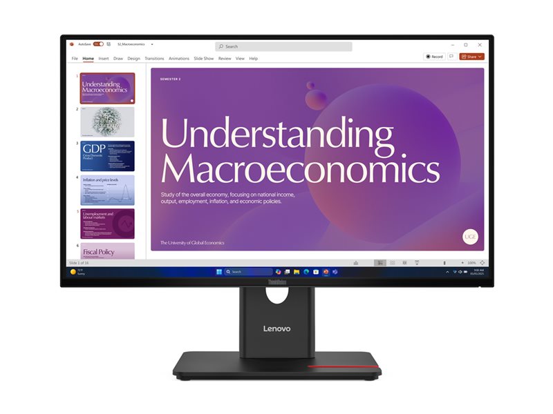 LENOVO ThinkVision T24d-40 LED monitor 24inch 1920x1080 Full HD (1080p) 120Hz HDMI DisplayPort USB-C Dock 96W DaisyChain Spk
