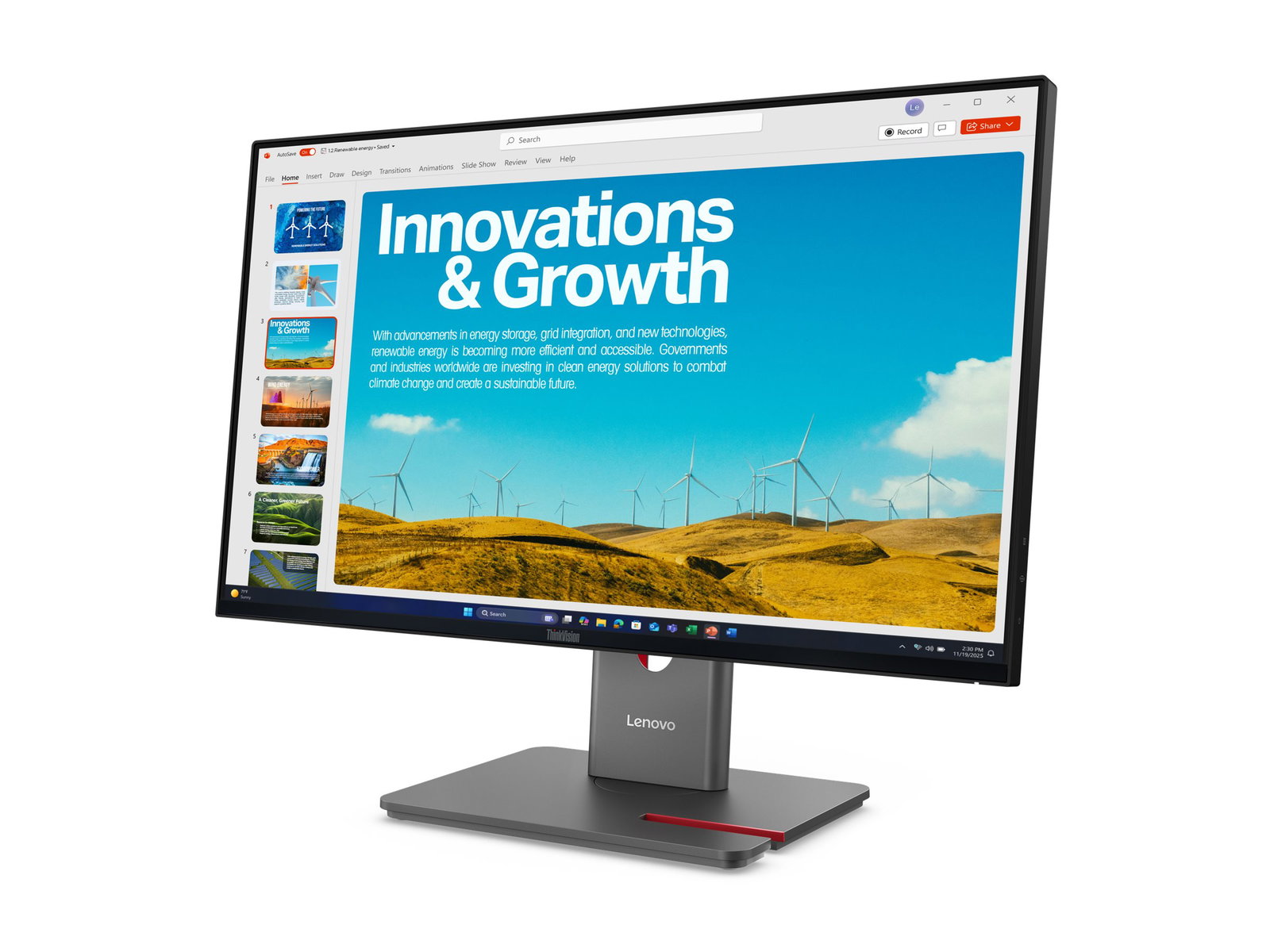 LENOVO ThinkVision P24QD-40 LED monitor 24inch 2560x1440 QHD 120Hz IPS DisplayHDR HDMI DisplayPort USB-C Dock 140W DaisyChain