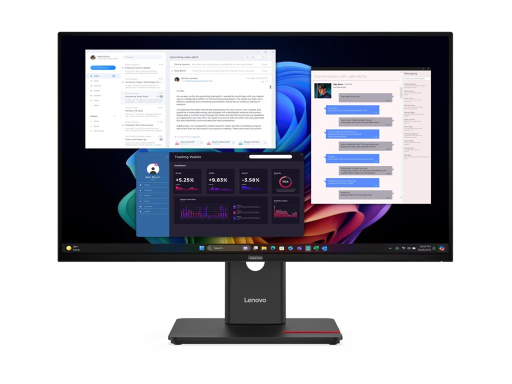 LENOVO ThinkVision T27UD-40 LED monitor 27inch 3840x2160 4K 60Hz IPS 350cd/m2 1500:1 DisplayHDR 10 4ms HDMI DisplayPort USB-C Dock