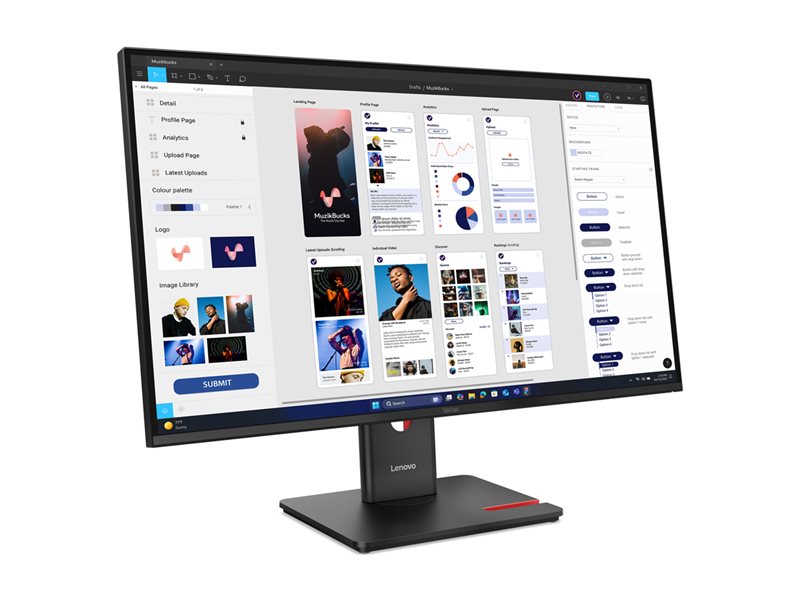 LENOVO ThinkVision T32UD-40 LED monitor 32inch 31.5inch 3840x2160 4K 75Hz IPS 350cd/m2 1500:1 4ms HDMI DisplayPort USB-C Dock 96W 3y