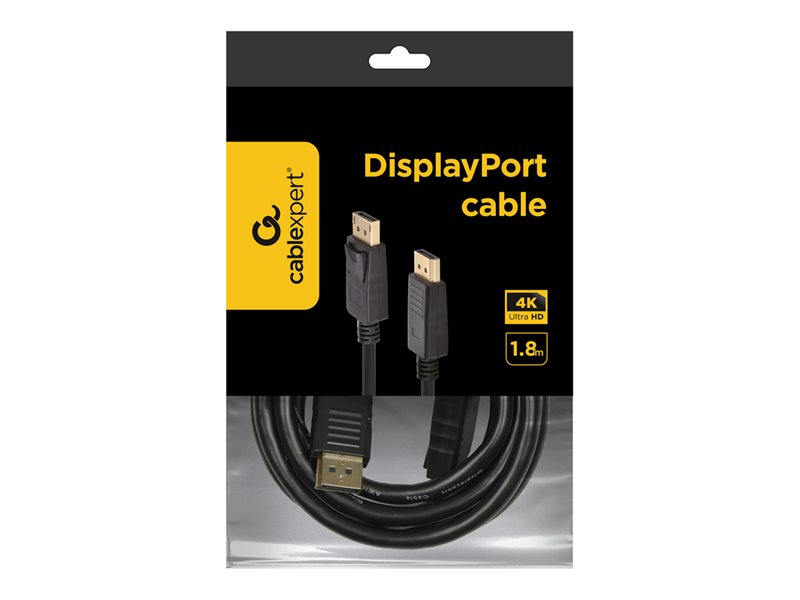 GEMBIRD CC-DP2-6 cable DISPLAYPORT V1.2 1 8M GOLD 4K Black