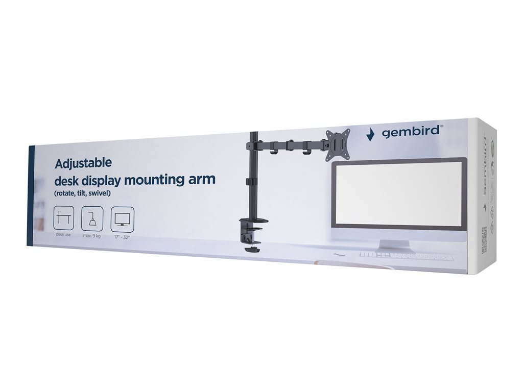 GEMBIRD MA-D1-01 Adjustable desk display mounting arm -rotate tilt swivel- 17-32inch up to 9 kg