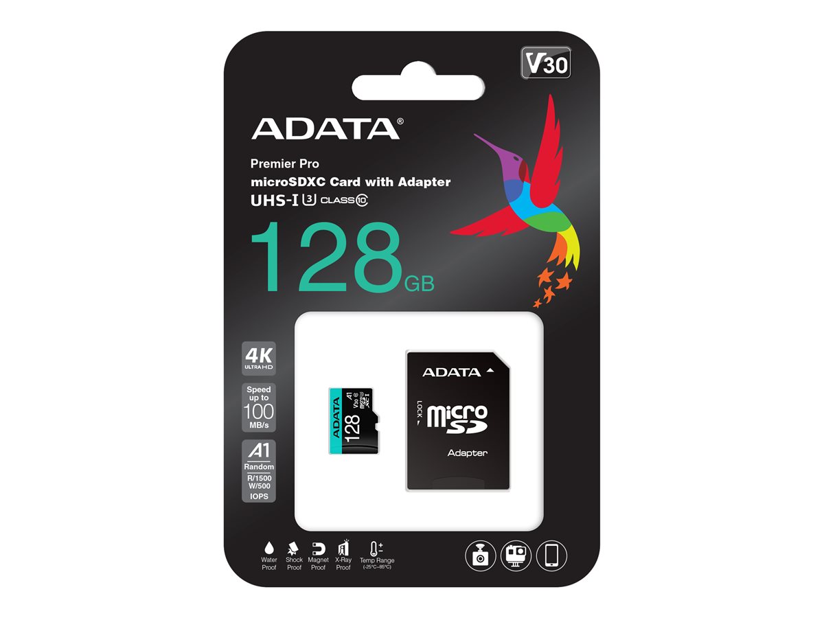 ADATA 128GB Micro SDXC UHS-I U3 V30S A2 + Adapter