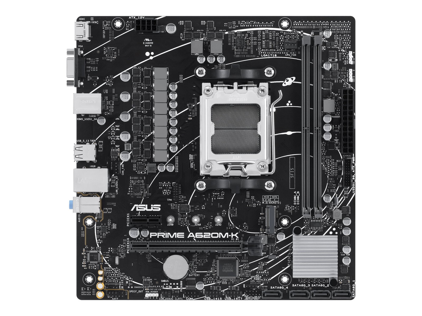 ASUS PRIME A620M-K AM5 2xDDR5 mATX MB 4xSATA 1xM.2