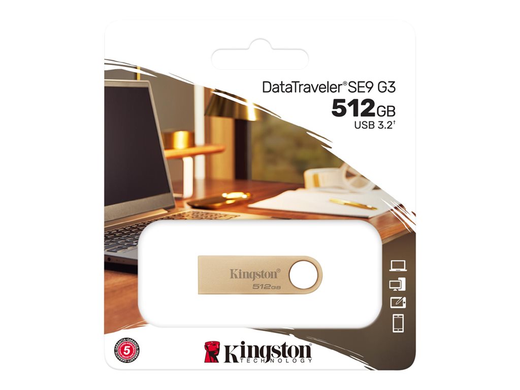 KINGSTON 512GB 220MB/s Metal USB 3.2 Gen 1 DataTraveler SE9 G3
