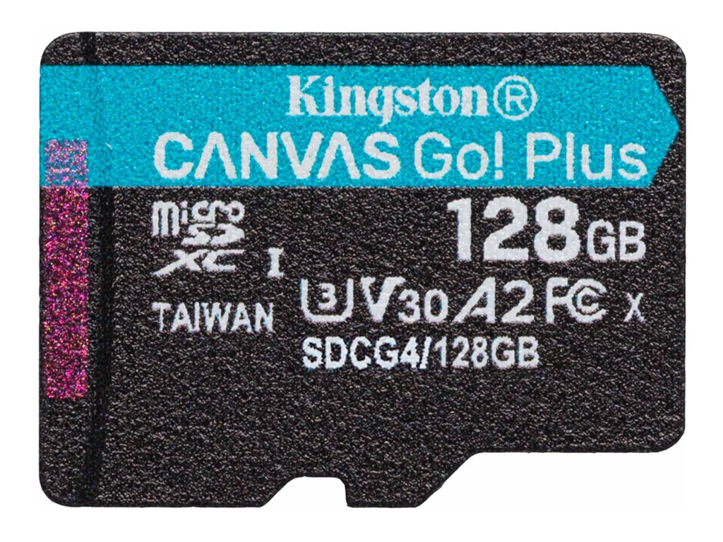 KINGSTON 128GB microSDXC Canvas Go Plus Gen4 200R A2 U3 Single Pack w/o ADP